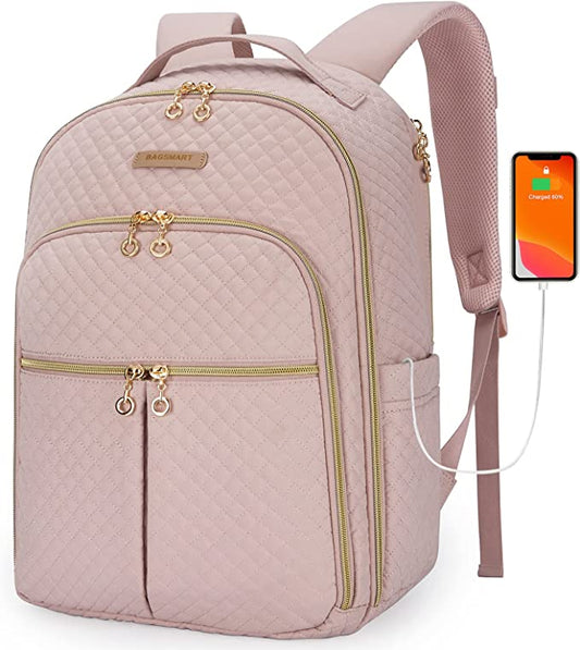 Pink Cloth Book bag with charger