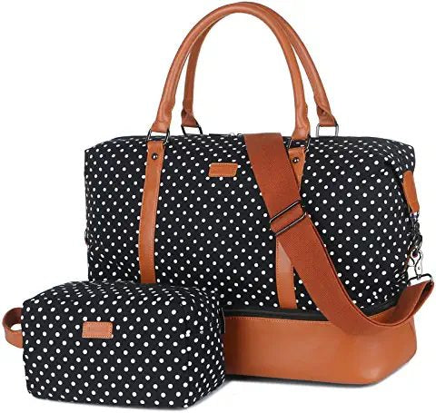 Black and Tan Polka Dot Carry Bag