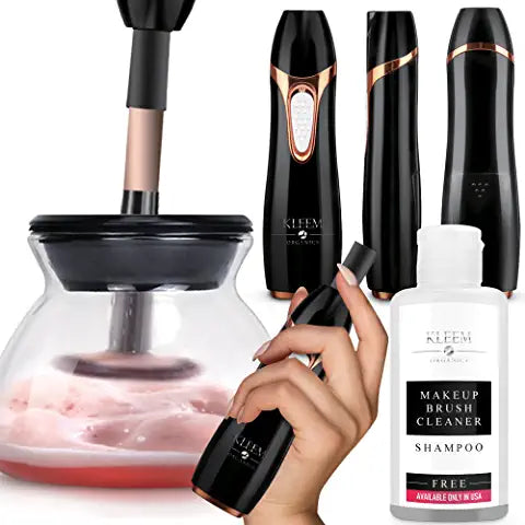 Black Makeup Brush Cleaner Set with Attatchments