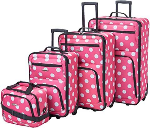 Pink Polka Dot Luggage Set