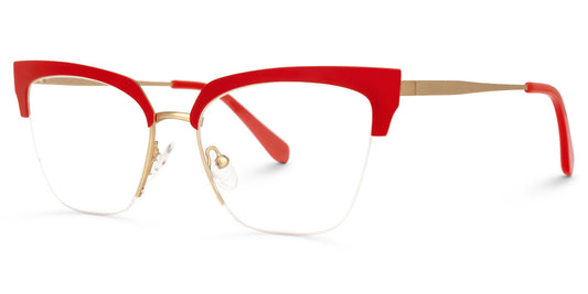 Red Glasses with Clear Frames