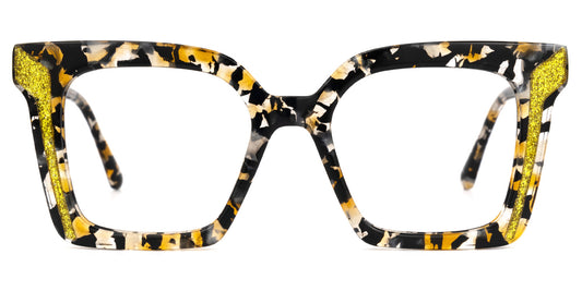 Yellow and Black Snake Print Glasses