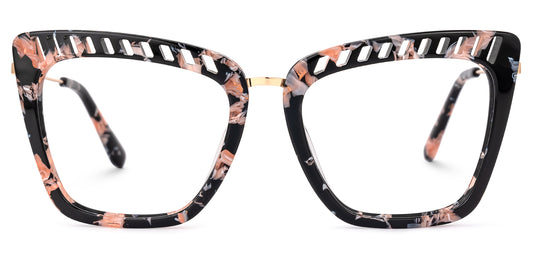 Pink and Black Flowered Glasses