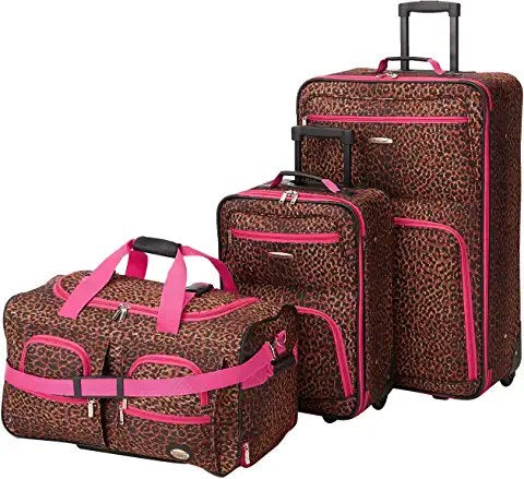 Pink Animal Print Luggage